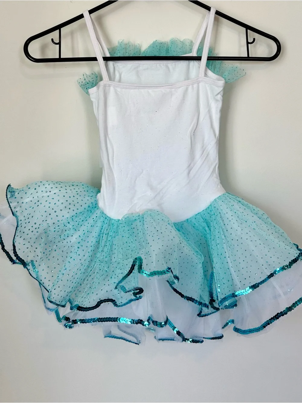 NWT Liberts Kids Sparkle Aqua Tulle Dance Costume Dress - Size: SC(6/6X)